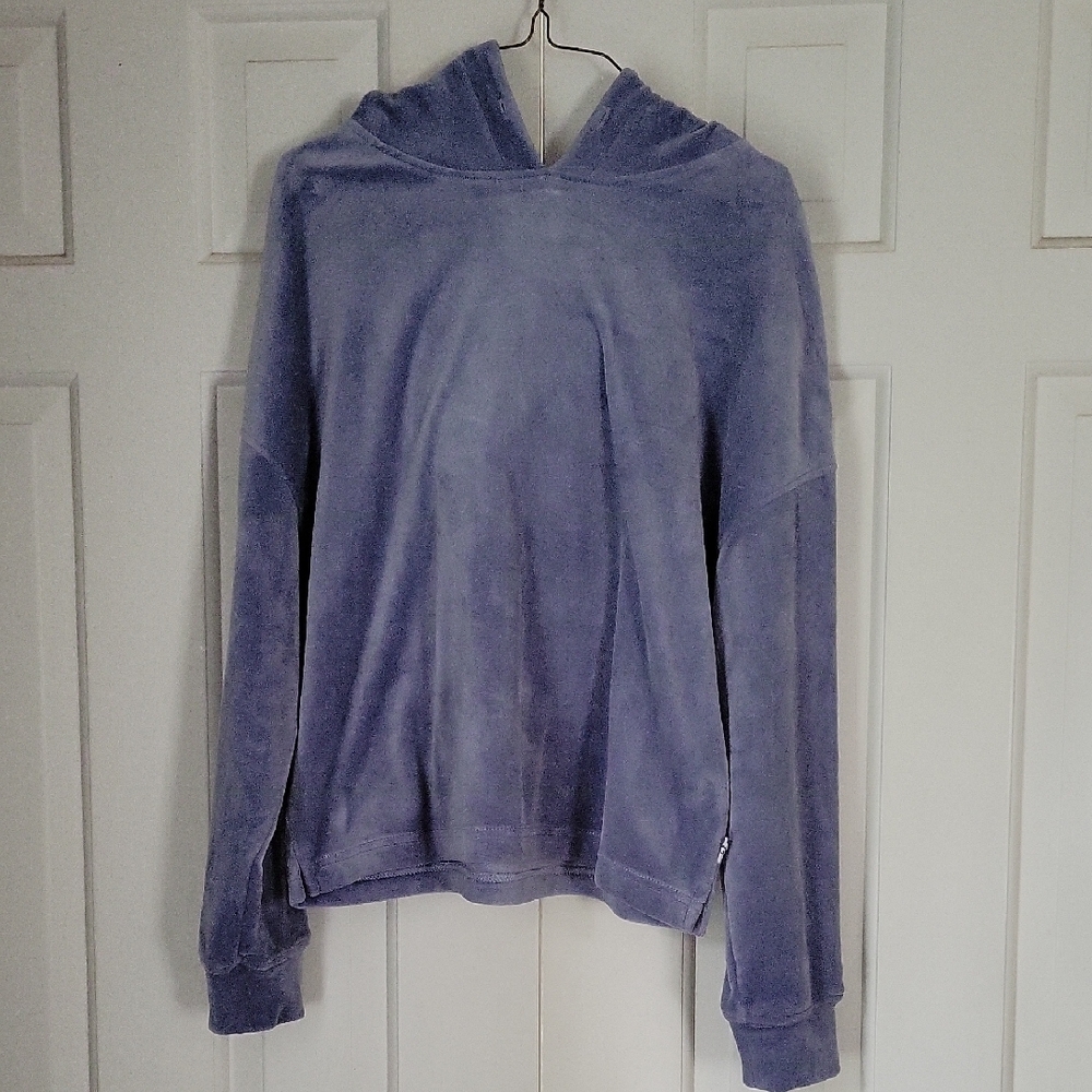 Ugg Womens Periwinkle Color Velour Velvet Hoodie Sz M Cozy
